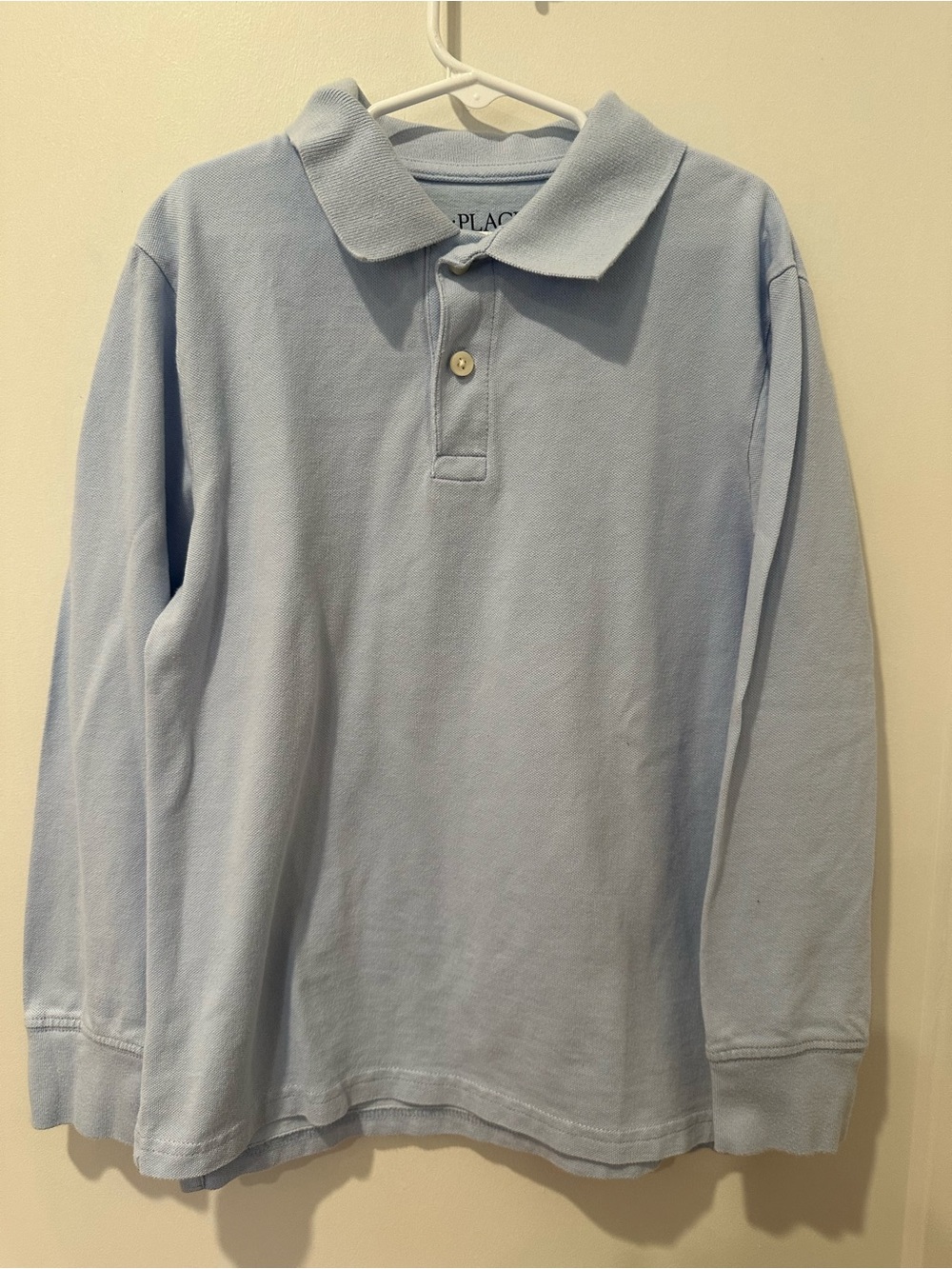Place Long-Sleeve Polo Shirt in Light Blue